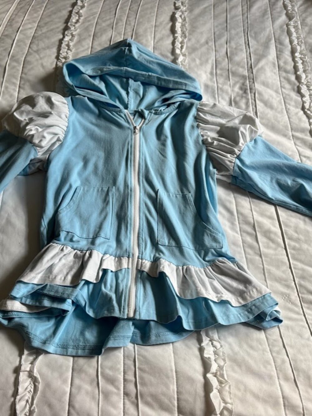 Only Little Once Girls Size 10 Cinderella Carriage Zip Up Puff Sleeved Hoodie